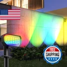Ensenior Solar Spotlights Outdoor Rgb, 7+1 Color Changing Mode Landscape. Fixed Price $49.69.