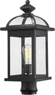 Large Black 22" Oversized Outdoor Post Light With Seeded Glass For Garden Pathwa. Fixed Price $176.99.