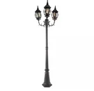 Lutec 3-HEAD Black Outdoor Post Light Aluminum Clear Curved Glass Led Lamp. Fixed Price $144.99.