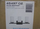 Kichler Crosby 23 In. 3-LIGHT Olde Bronze Contemporary Bathroom Vanity. Fixed Price $67.46.