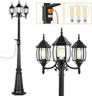 Classic Black Outdoor Lamp Post Light With Gfci Outlet & 3 Led Bulbs. Fixed Price $299.99.