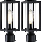 Modern Black Outdoor Post Lights 2 Pack, Anti-rust Lanterns For Garden & Patio. Fixed Price $97.99.