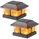Dynaming Solar Flame Post Cap Lights Outdoor, Powered 2 Pack, Black. Fixed Price $34.08.