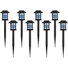 Northlight Set Of 8 Black Lantern Style Solar Powered Led Pathway Markers 14.25". Fixed Price $51.65.
