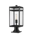 Nuri 1-LIGHT Outdoor Pier Mounted Fixture In Black. Fixed Price $208.00.