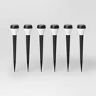6PK Solar Led Outdoor Pathway Lights Matte Black - Room Essentials New (297). Fixed Price $19.99.