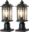 Dusk To Dawn 2 Pack Outdoor Post Lights, Waterproof Aluminum Lanterns. Fixed Price $116.99.