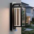 Inowel Modern Motion Sensor Outdoor Wall Light Sconce With Glass, 850LM Black. Fixed Price $117.99.
