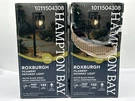 2 Pack Hampton Bay Roxburgh Low Voltage Matte Black Clear Glass Path Light. Fixed Price $26.99.