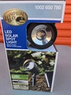 Hampton Bay Led Solar Spot Light Metal Construction Black Finish - Open Box. Fixed Price $18.99.