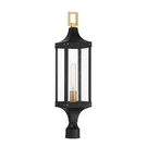 Glendale 1-LIGHT Outdoor Post Lantern In Matte Black And Weathered Brushed Brass. Fixed Price $526.00.