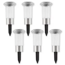 Mainstays Diamond Stainless Steel Solar Powered Mini Bollard Path Light, 6 Pack. Fixed Price $23.99.