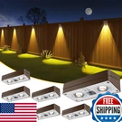Jofios Solar Fence Lights 8-PACK Brown, 50 Lumens, Rgb, IP65 Waterproof. Fixed Price $77.74.