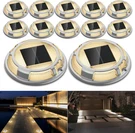 12 Pack Solar Driveway Lights - Waterproof Led Deck For Pathway Safety. Fixed Price $146.99.