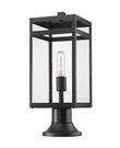 Z-lite 596PHMR-533PM Nuri 20" Tall Outdoor Pier Mount Post Light Black. Fixed Price $208.00.