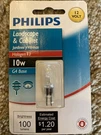 Philips Landscape & Cabinet Halogen T3 G4 Base 12V BC10W Bi-pin Light Bulb. Fixed Price $5.50.