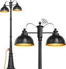 Dusk To Dawn Double-head Outdoor Lamp Post With Outlet For Garden & Patio. Fixed Price $232.99.