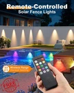 Volisun Solar Fence Lights 12 Pack Rgb Remote Control IP65 Waterproof Garden. Fixed Price $112.99.
