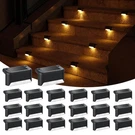 Aponuo Solar Deck Lights 20 Pack Black Outdoor Waterproof Pathway Fence Step. Fixed Price $55.63.