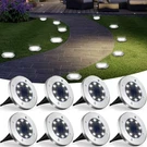 Ufond 8 Pack Solar Ground Lights, Outdoor Waterproof Garden Decor, Disk.... Fixed Price $39.14.