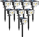 8 Pack Solar Spot Lights - Waterproof Motion Sensor Outdoor Lighting. Fixed Price $116.99.