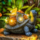 Ydkojgw Solar Garden Outdoor Statues With Succulent And 7 Led Gray Turtle. Fixed Price $32.72.