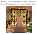 Awqm 61'' Christmas Wreath Decoration, 300 Led Holiday For Home, Christ.... Fixed Price $39.88.