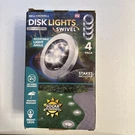 Bell + Howell Solar Led Swivel Disk Path Lights 4-PACK Brand New. Fixed Price $23.99.