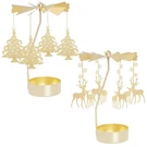 2PCS Rotary Candle Holder Spinning Tea Light Gold Christmas Tre.... Fixed Price $21.84.