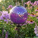 Iridescent Purple Gazing Ball With Solar Light - 10 By Sunnydaze. Fixed Price $75.95.
