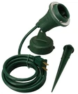Woods Outdoor Floodlight Fixture With Stake (6-FEET Cord; 6-FOOT Cord, Green. Fixed Price $31.55.
