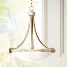 Warm Brass Bowl Pendant Chandelier 24 1/4" Wide Art Deco Glass 5-LIGHT Fixture. Fixed Price $399.99.