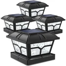 Solar Post Cap Lights 4 Pack 8 Leds Warm White Cool Lighting Black Siedinlar. Fixed Price $59.99.