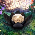 Huaxu Solar Lights Outdoor Garden Metal Black Lotus Decoration, Crackle.... Fixed Price $43.35.