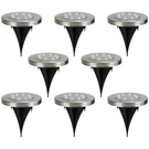 Northlight Set Of 8 Stainless Steel Round Solar Powered Led Pathway Markers, 5". Fixed Price $70.55.