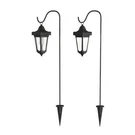 Pure Garden Set 2 Waterproof Led Solar Lanterns With Shepherd Hooks. Fixed Price $26.39.