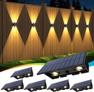 6-PACK Solar Fence Lights With Rgb & Warm White Waterproof Outdoor Lighting. Fixed Price $78.97.