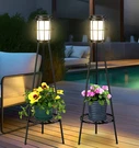 Visflair 2 Pack Solar Lights With Plant Stand, Outdoor Floor Lamps, Waterproof. Fixed Price $96.89.