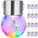 Maxvolador 12-PACK Hanging Solar Lights, Decorative Cracked Glass Multicolor. Fixed Price $56.84.