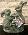 Moonrays Bunny Solar Powered White Led Light, Rain Gauge Garden Accent Dusk/dawn. Fixed Price $15.00.