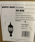 Satco 60-898 Central Park 3-LIGHT Old Bronze Outdoor Lamp Post Head. Fixed Price $42.99.