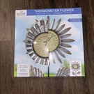 New Exhart Galvanized Metal Garden Stake Flower Thermometer 48 Inches Tall. Fixed Price $6.99.