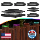 Solar Post Cap Lights Outdoor With Rgb Color Changing - 6 Pack Black Fence. Fixed Price $78.04.