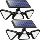 Zookki Solar Lights Outdoor Waterproof, 180 Led 3 Heads 2 Pack - Black. Fixed Price $32.79.