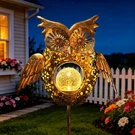 Solar Lights Outdoor Owl Garden Gifts Mom Metal Stakes For Lawn Orname.... Fixed Price $30.98.