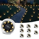 8-12 Pack Solar In Ground Lights Outdoor Buried Lamp Disk Led Lawn Pathway. Fixed Price $22.70.