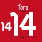 2012 Chile Home Name Set Toro #14 Heat Transfer Patch Fan Made Kit. Fixed Price $17.99.