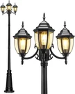 3-HEAD Black Outdoor Lamp Post Light, Waterproof Yard & Garden Fixture. Fixed Price $232.99.