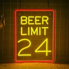 Beer Neon Sign For Wall Decor Dimmable Limit 24 Light Bar Led .... Fixed Price $42.27.