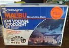 Vintage Malibu Intermatic Low Voltage Floodlight Set LV1076T Nos - Complete. Fixed Price $50.00.
